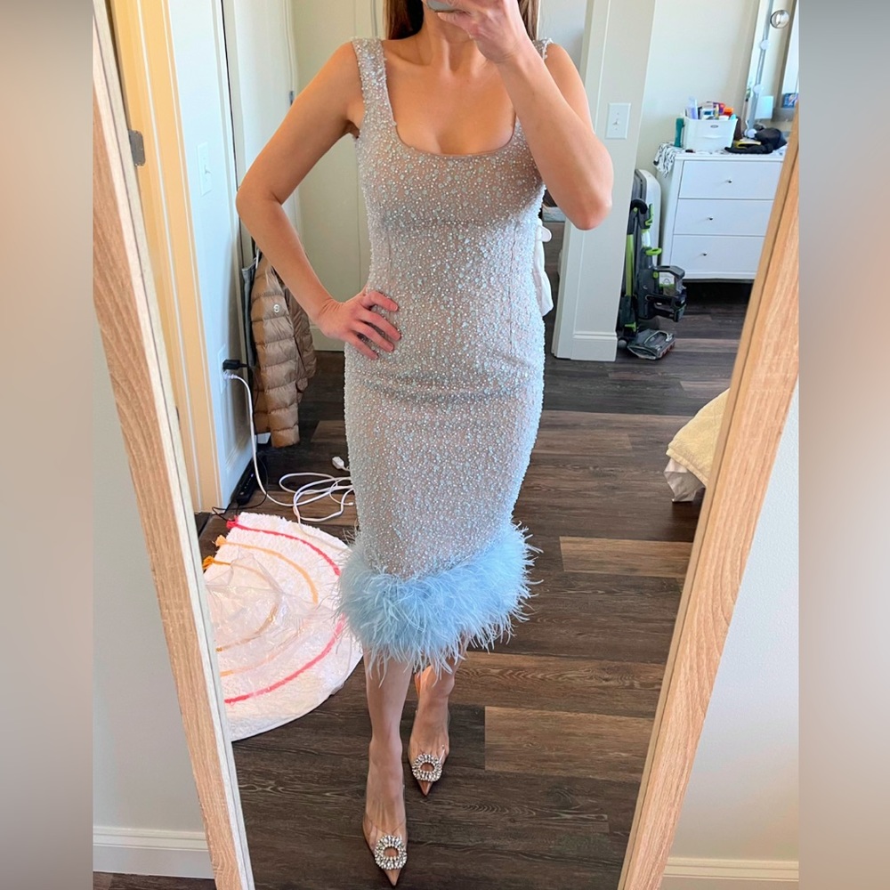 Nadine Merabi Lulu Blue dress